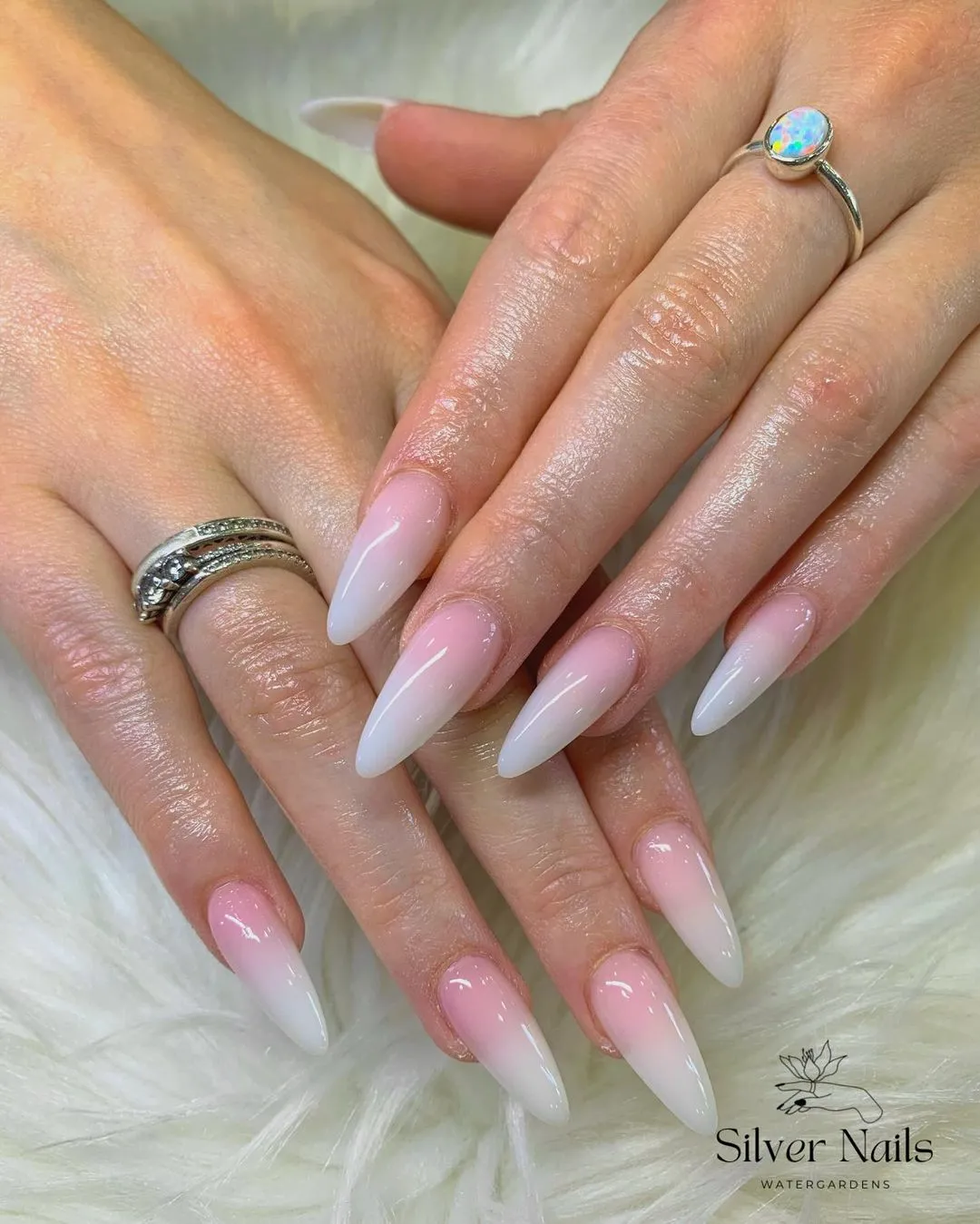 1. pink and white winter nail designs_