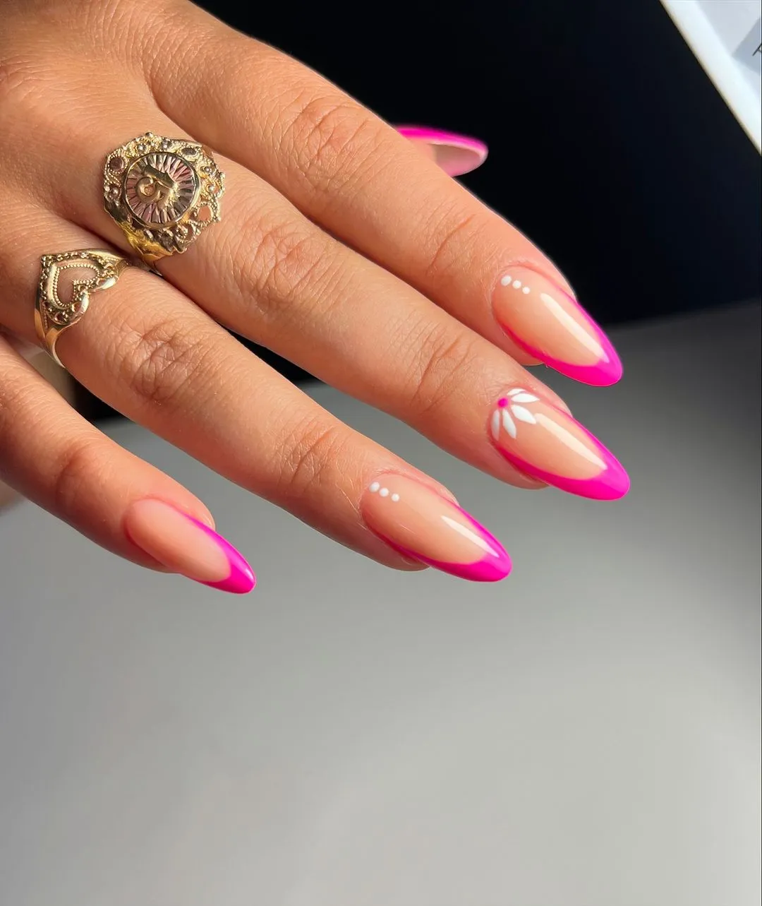 12. pink french nails design