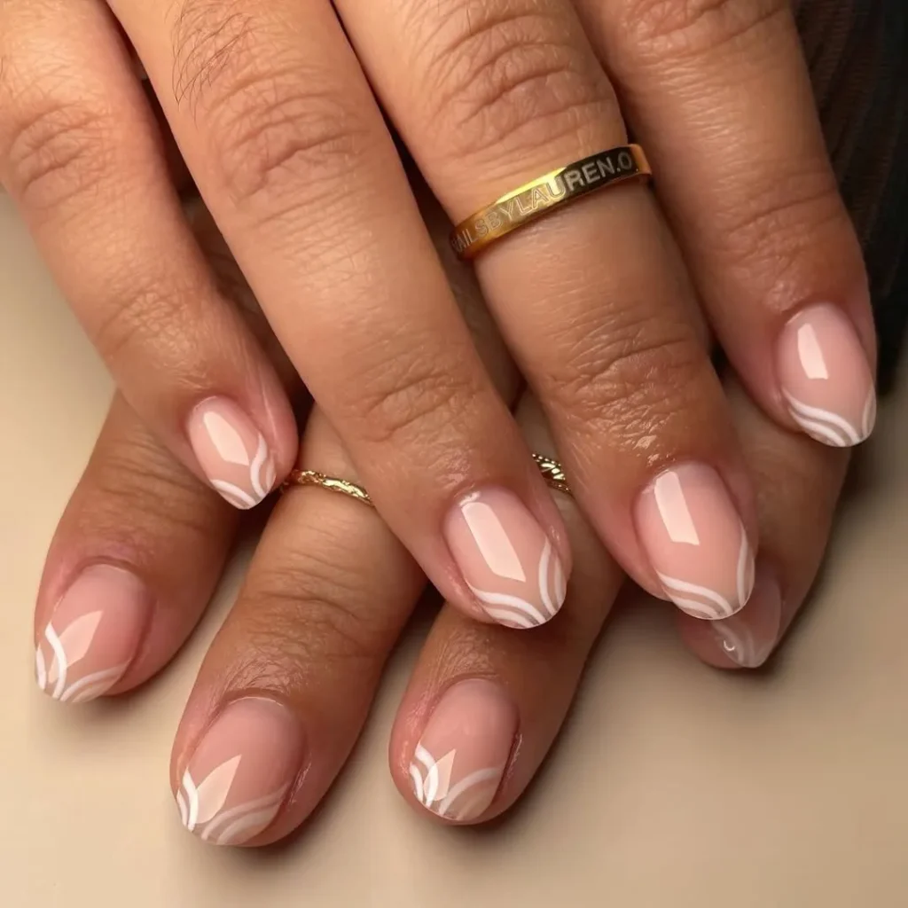 20. French Nails with A Twist