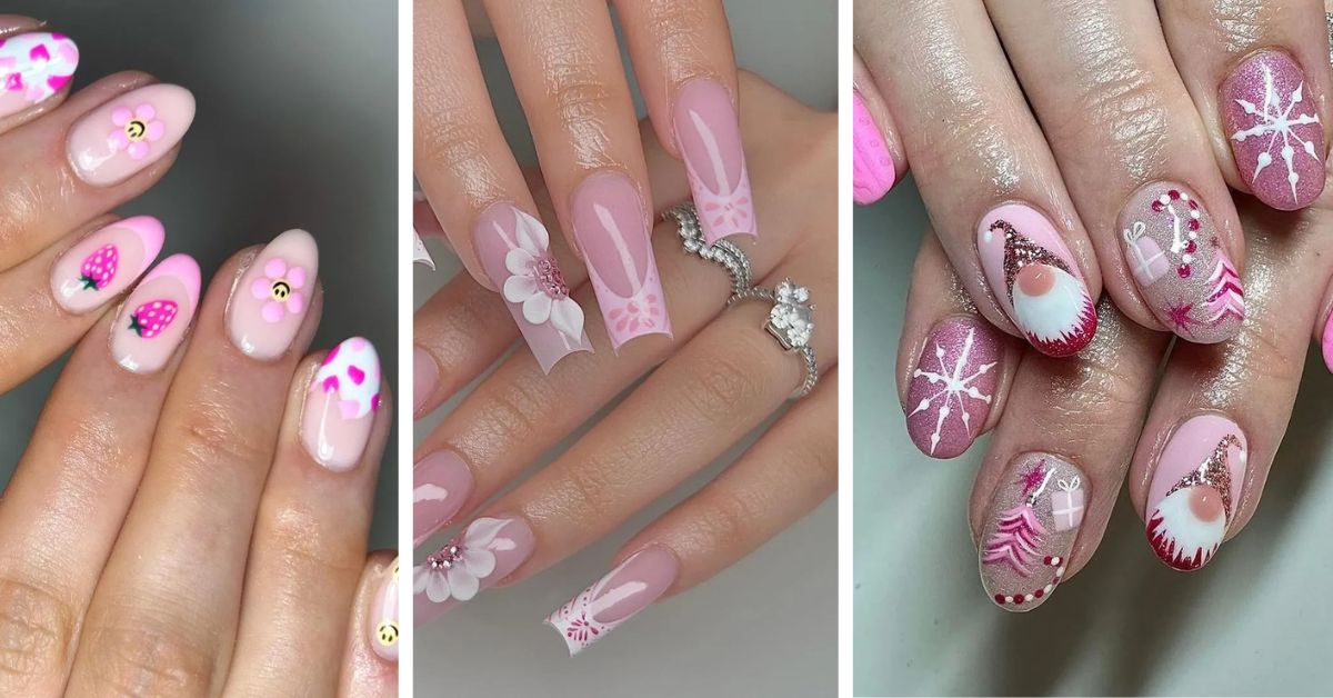 Pink Christmas Nails Design Ideas for This Festival in 2024