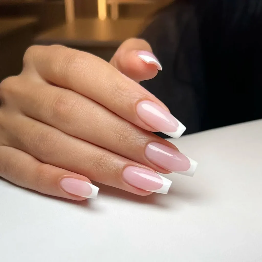 6. Russian Style French Tip Nails